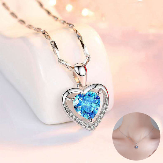925 Heart-shaped Rhinestones Necklace Luxury Necklace For Women Jewelry Valentine's Day Gift